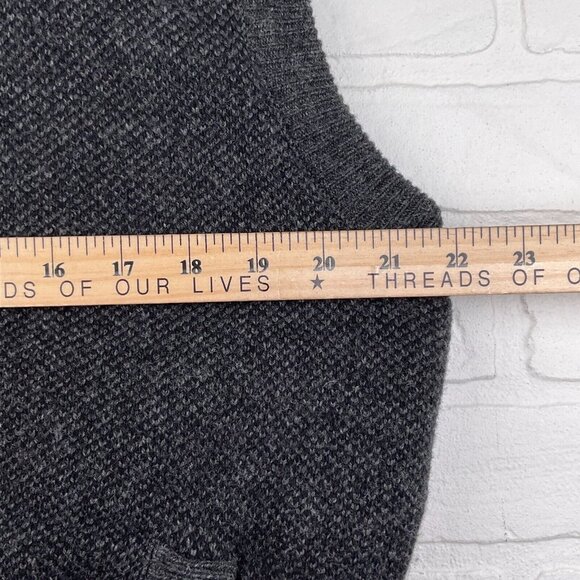 Banana Republic Sweater Vest Mens Large Gray Knit Zip Wool Nylon Sherpa Classic - Picture 7 of 9